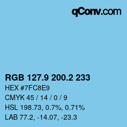 Color code: RGB 127.9 200.2 233 | qconv.com