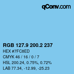 Farbcode: RGB 127.9 200.2 237 | qconv.com