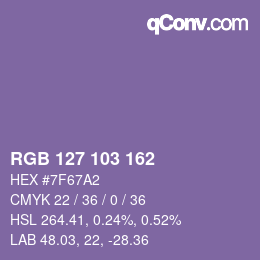 Farbcode: RGB 127 103 162 | qconv.com