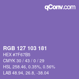 カラーコード: RGB 127 103 181 | qconv.com