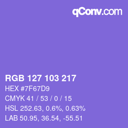 Color code: RGB 127 103 217 | qconv.com