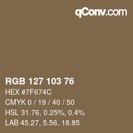 Farbcode: RGB 127 103 76 | qconv.com
