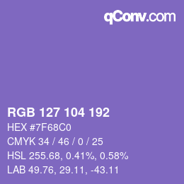 Farbcode: RGB 127 104 192 | qconv.com
