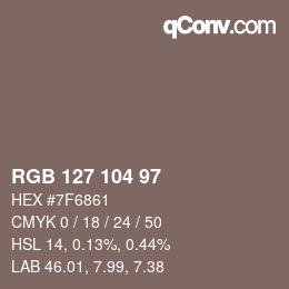 Código de color: RGB 127 104 97 | qconv.com