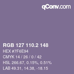 Color code: RGB 127 110.2 148 | qconv.com