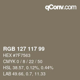 Farbcode: RGB 127 117 99 | qconv.com