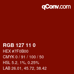 Color code: RGB 127 11 0 | qconv.com