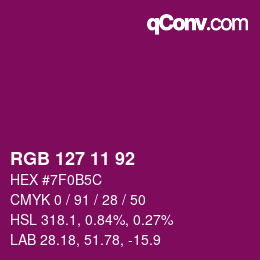 カラーコード: RGB 127 11 92 | qconv.com