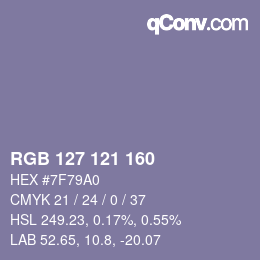 Farbcode: RGB 127 121 160 | qconv.com