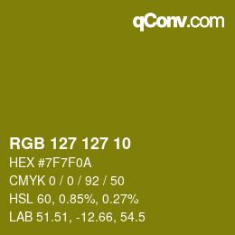 Color code: RGB 127 127 10 | qconv.com