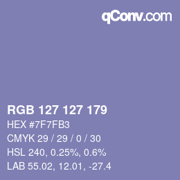 Color code: RGB 127 127 179 | qconv.com
