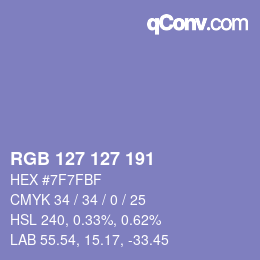 Color code: RGB 127 127 191 | qconv.com