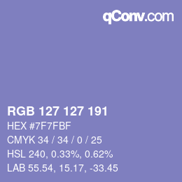 Color code: RGB 127 127 191 | qconv.com