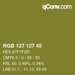 Code couleur: RGB 127 127 45 | qconv.com
