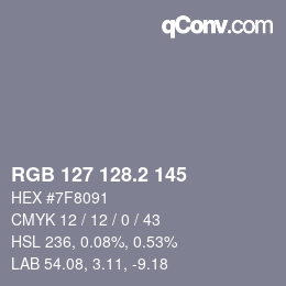 カラーコード: RGB 127 128.2 145 | qconv.com