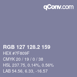 カラーコード: RGB 127 128.2 159 | qconv.com