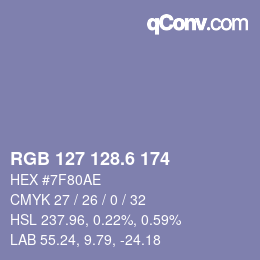 カラーコード: RGB 127 128.6 174 | qconv.com