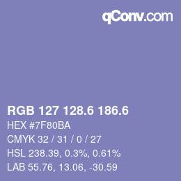 カラーコード: RGB 127 128.6 186.6 | qconv.com