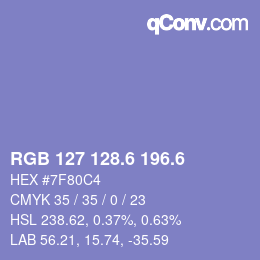 カラーコード: RGB 127 128.6 196.6 | qconv.com