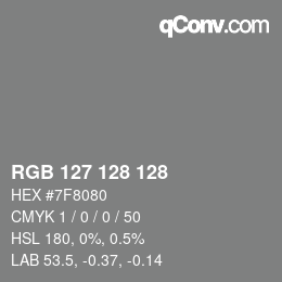 カラーコード: RGB 127 128 128 | qconv.com