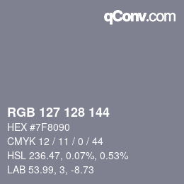 颜色代码: RGB 127 128 144 | qconv.com