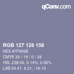 颜色代码: RGB 127 128 158 | qconv.com