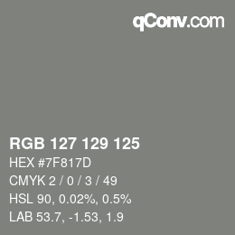 Código de color: RGB 127 129 125 | qconv.com