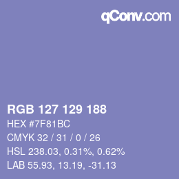 Color code: RGB 127 129 188 | qconv.com