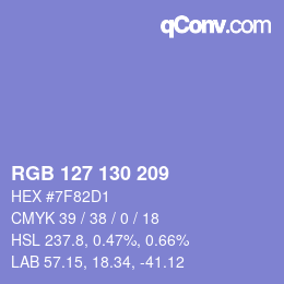 Color code: RGB 127 130 209 | qconv.com