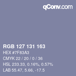 Farbcode: RGB 127 131 163 | qconv.com