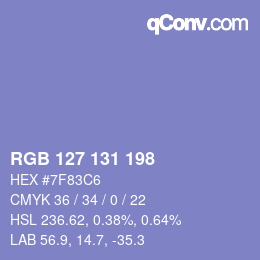 Color code: RGB 127 131 198 | qconv.com