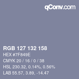 カラーコード: RGB 127 132 158 | qconv.com