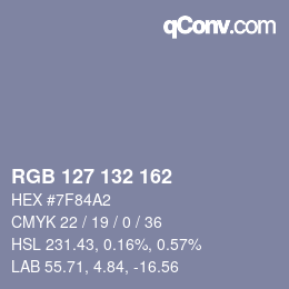カラーコード: RGB 127 132 162 | qconv.com