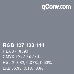 颜色代码: RGB 127 133 144 | qconv.com