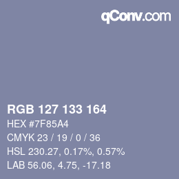 Código de color: RGB 127 133 164 | qconv.com