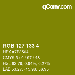 カラーコード: RGB 127 133 4 | qconv.com