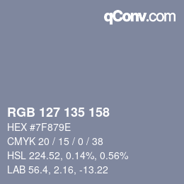 颜色代码: RGB 127 135 158 | qconv.com