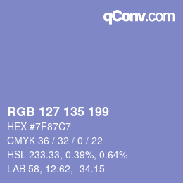 Color code: RGB 127 135 199 | qconv.com