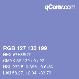 カラーコード: RGB 127 136 199 | qconv.com