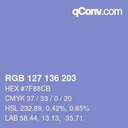 Color code: RGB 127 136 203 | qconv.com