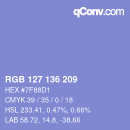 Color code: RGB 127 136 209 | qconv.com
