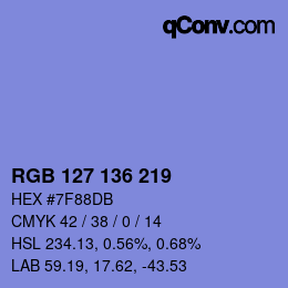 Color code: RGB 127 136 219 | qconv.com