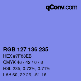 Color code: RGB 127 136 235 | qconv.com