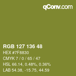 Farbcode: RGB 127 136 48 | qconv.com