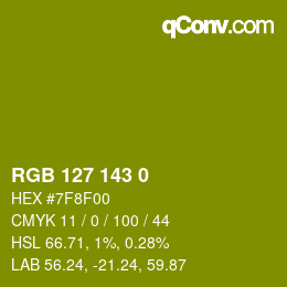 颜色代码: RGB 127 143 0 | qconv.com
