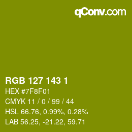 颜色代码: RGB 127 143 1 | qconv.com
