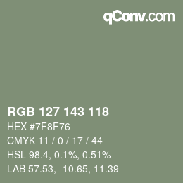 カラーコード: RGB 127 143 118 | qconv.com