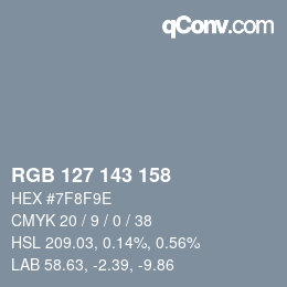 颜色代码: RGB 127 143 158 | qconv.com