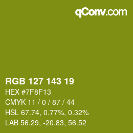 カラーコード: RGB 127 143 19 | qconv.com