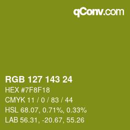 颜色代码: RGB 127 143 24 | qconv.com